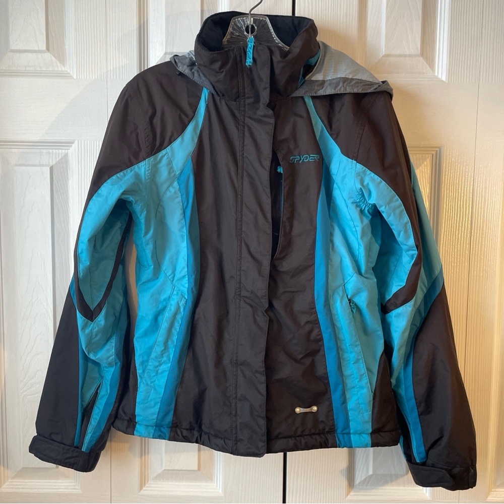 SPYDER PARAMOUNT XT 8000MM BLACK/BLUE SKI‎ JACKET COAT Women Sz 6